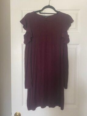 Deep Purple White House Black Market Cold Shoulder Dress